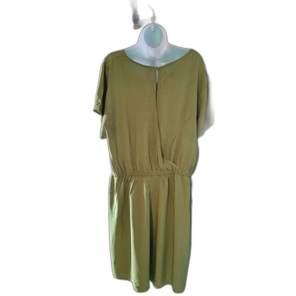 LAC RETTBA V-Neck Avocado Green Flutter Sleeve Romper With Pocket Sz 2XL - Picture 5 of 7